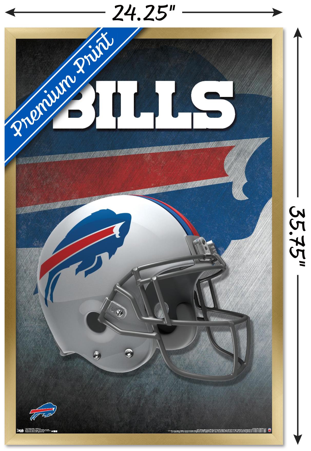 NFL Buffalo Bills - Helmet 16 Wall Poster, 22.375" x 34", Framed