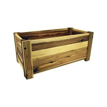 19 x 8.25 in. Crate-Style Wood Planter