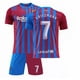 thumbnail image 1 of Nuevo 2021/2022 Kids Soccer Jersey 3 # Pique 10 # Messi 5 # Sergio Football Jerseys Suit Shorts Set Youth Sizes-7 Red-24 BmatwkZeng Bmatwe Jersey, 1 of 2