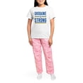 thumbnail image 4 of CafePress - Ukraine Strong Women's Light Pajamas - Women's Short Sleeve Print T-Shirt and Pants Light Cotton Pajama Set, 4 of 7