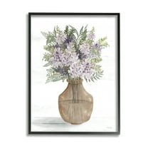 Stupell Country Lilac Blooms Arrangement Botanical & Floral Painting Black Framed Art Print Wall Art