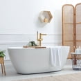 thumbnail image 4 of Wowow Single Handle Freestanding Tub Faucet with Hand Shower in Brushed Gold, 4 of 8