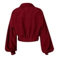 thumbnail image 6 of Manxivoo Winter Jackets for Women, Women Knit Cropped Long Sleeve Corduroy Pockets Thermal Jacket Coat Heated Jacket Red L, 6 of 7