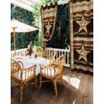 thumbnail image 5 of nqOlkjepod Outdoor Curtains for Patio Waterproof, Brown Star Western Outdoor Privacy Panels Grommet, Country Brown Vintage Wooden Blackout Outside Curtains for Porch/Cabana 54"x108", 2 Panels, 5 of 8