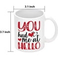 thumbnail image 2 of Coffee Mug Gift | You Had Me At Hello | Anniversary Love Valentine Day Present | Cute Funny Tea Cup For Couples | Wedding Birthday Friends Travel Tumbler, 2 of 6