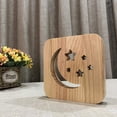 thumbnail image 2 of Lámpara de mesa pequeña de madera con forma de luna y estrella, luz transfronteriza de madera, lámpara de noche creativa LED, 2 of 5