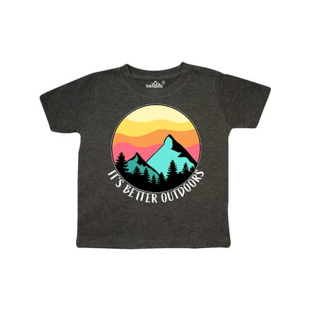 

Inktastic It s Better Outdoors Mountains at Sunset Gift Toddler Boy or Toddler Girl T-Shirt