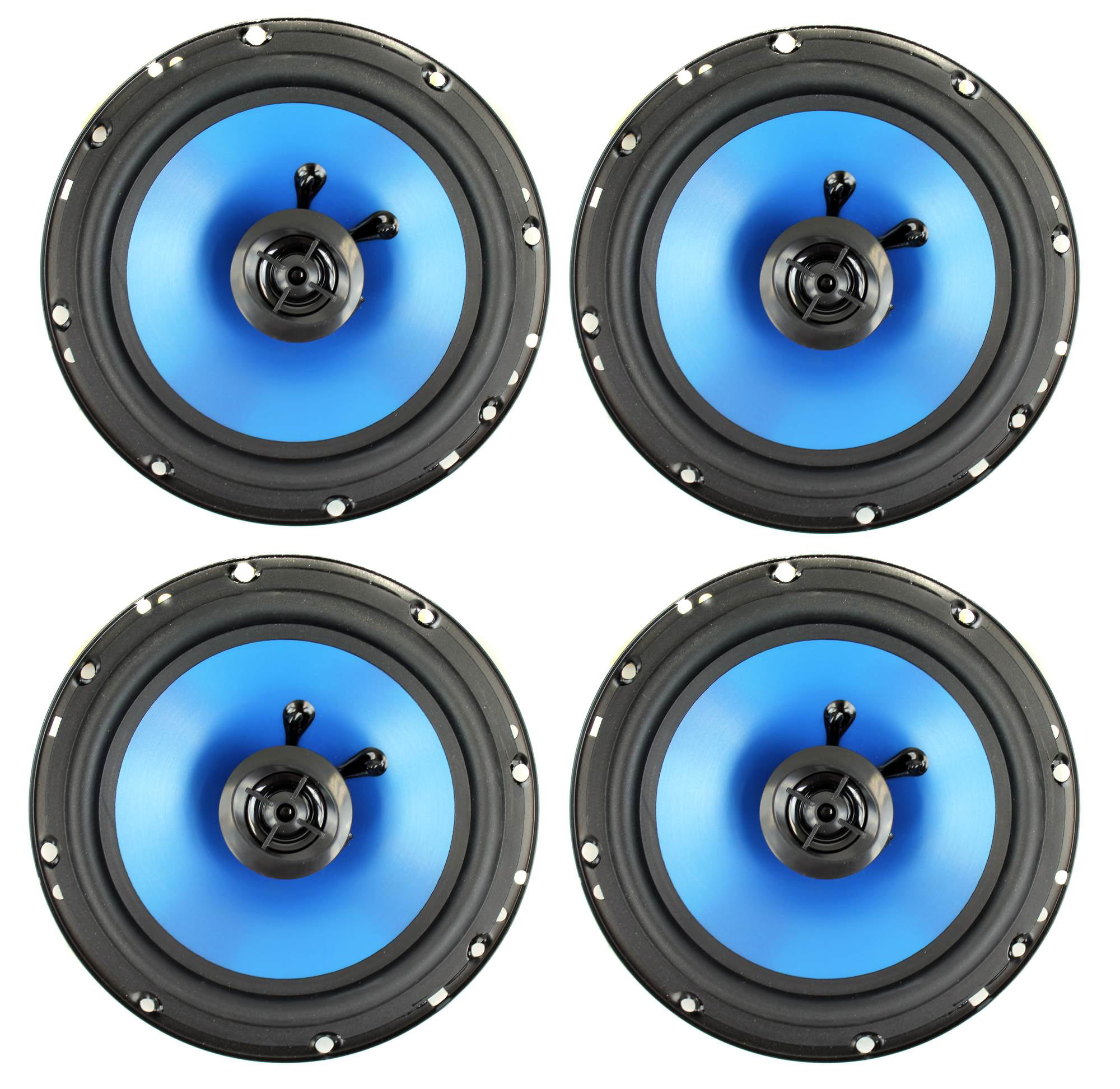300W 2-Way Blue Car Audio Stereo Coaxial Set, 4pk | QP650 - Walmart.com