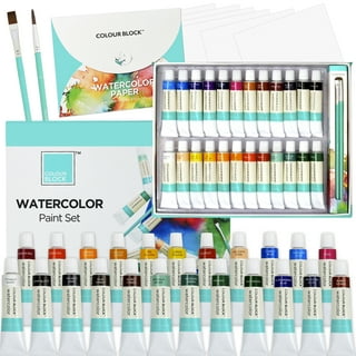 Color Swell 18 Set Watercolor Paint Pack with Wood Brushes 16 Colors Washable Water Colors