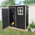 thumbnail image 2 of Roninkier Remise de Rangement Extérieure en Résine 5 X 3 Pi avec Plancher, Porte et Fenêtre Verrouillables, Résistante aux Intempéries pour Cour Arrière, Jardin, Patio, Pelouse, 2 of 7