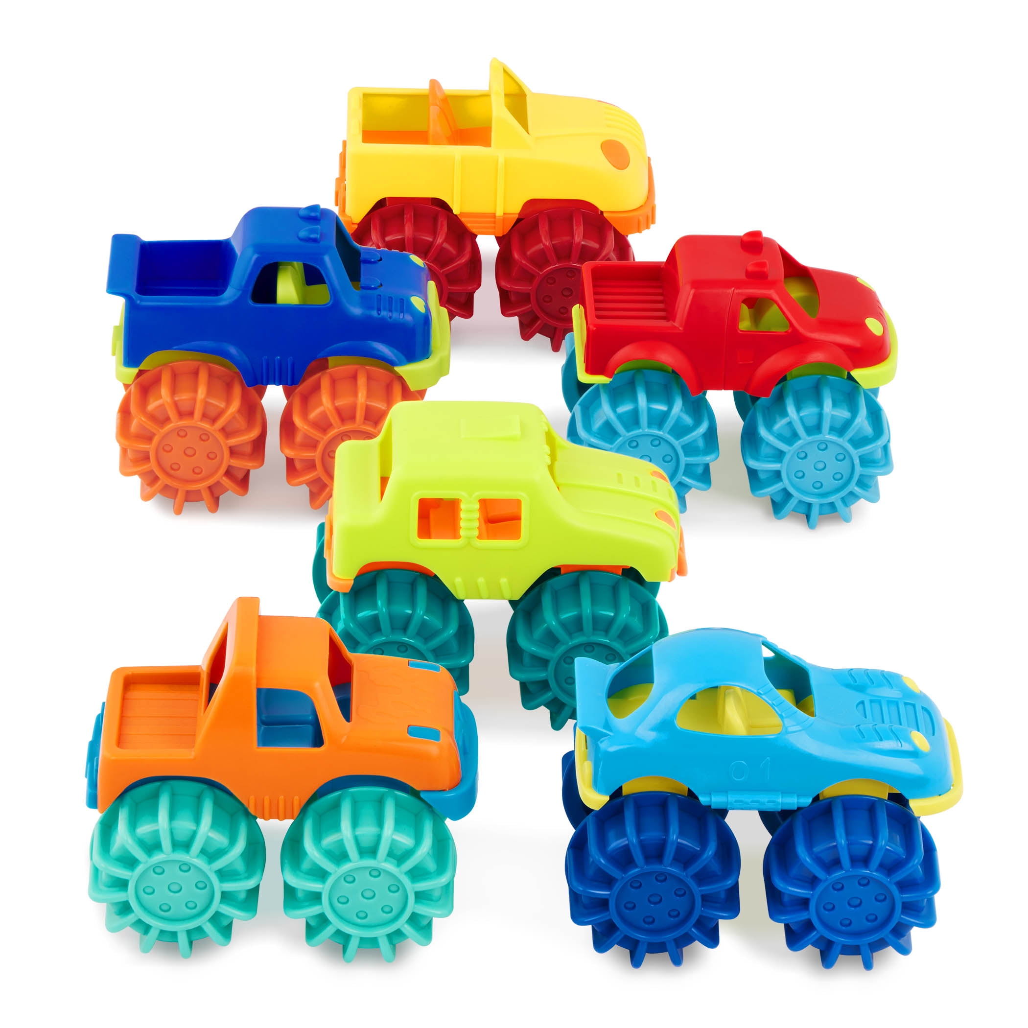 Battat Mini Monster Wheelies – 6 petits camions pour l’intérieur et l’extérieur, jouets pour tout-petits et enfants d’âge préscolaire BATTAT ROUES MONSTER TRUCK