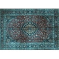 thumbnail image 1 of Ahgly Company Indoor Rectangle Medallion Light Blue Traditional Area Rugs, 2' x 5', 1 of 4