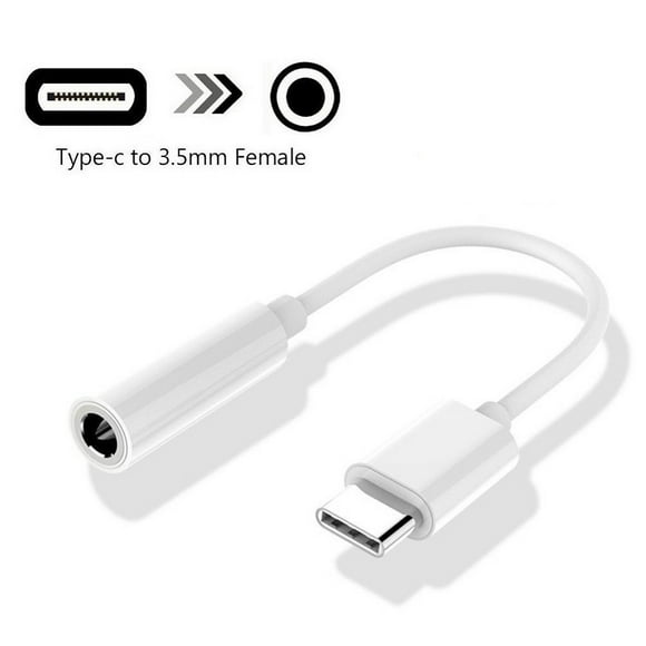 Adaptateur Prise Casque USB-C vers 3,5 mm, Adaptateur Convertisseur Audio Auxiliaire Type C vers 3,5 mm Compatible avec Pixel 3/3 TG/2/2 TG Moto Z/Z2 et Plus (Blanc)