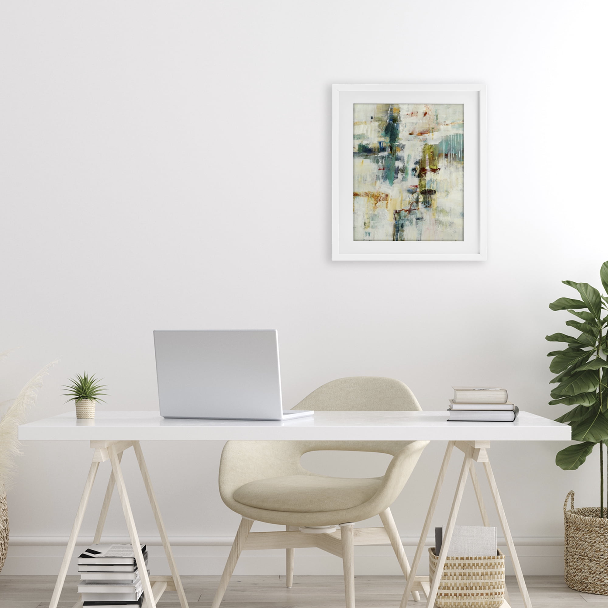 Stupell Industries Dynamic Paint Drips White Framed Print Under Glass, design by Lisa Ridgers