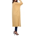 thumbnail image 3 of ROKOKO Women`s Ankle Length Long Sleeve Open Front Cardigan, Mustard, Large, 3 of 4