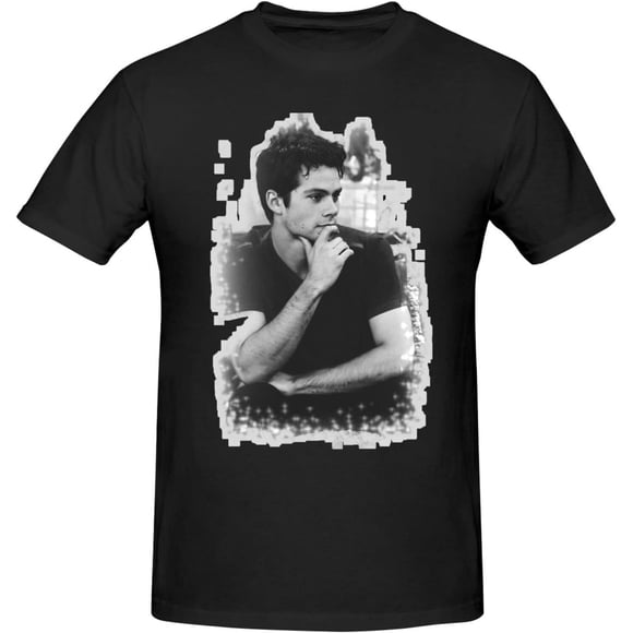 Dylan O'Briens T-Shirts Homme Décontracté Coton Manches Courtes Col Rond T-Shirts Été Noir