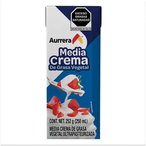 Media crema vegetal Aurrera 250 ml