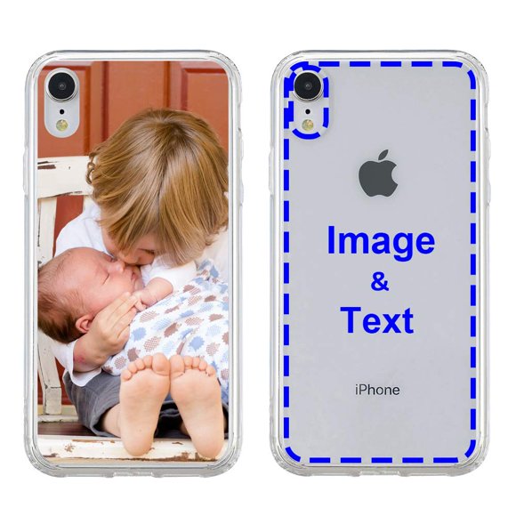 MXCUSTOM Custom Phone Case for Apple iPhone XR, Customized Personalized with Photo Image Text Picture Design Cases Cover [Clear Soft TPU Bumper + Hard PC Back] (CHT-CR-P1)