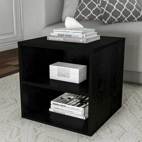 Somerset Home Cube End Table – 2-Shelf Modular Design (Brown)