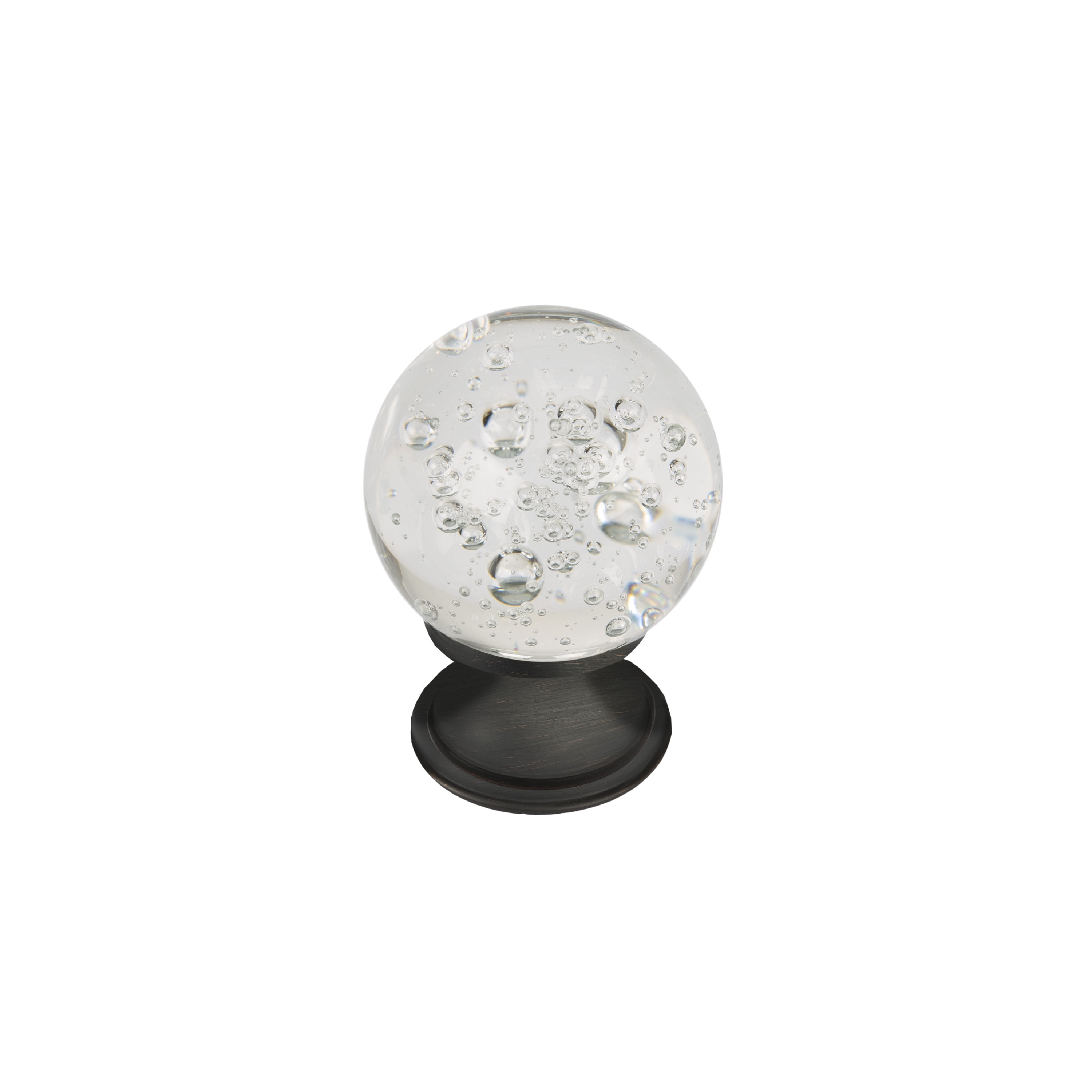 Better Homes & Gardens 1-3/16' (30mm) Clear Glass Bubble Knob, Oil Rubbed Bronze, 2 Pack