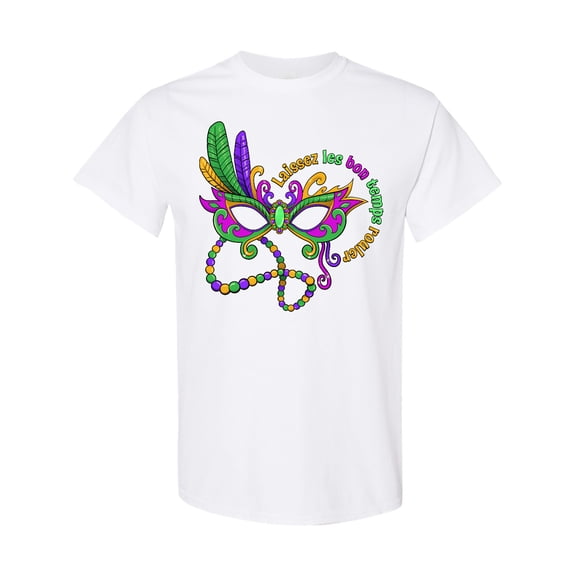 Inktastic Laissez Les Bon Temps Rouler Mardi Gras Mask T-Shirt