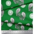 thumbnail image 3 of Soimoi Green Velvet Fabric Floral & Paisley Print Fabric by Yard 58 Inch Wide, 3 of 3