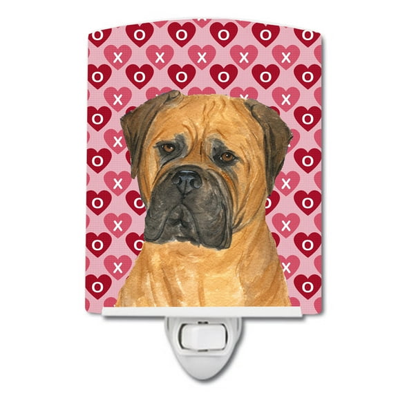 Bullmastiff Hearts Love Valentine's Ceramic Night Light