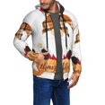 thumbnail image 2 of Wukai Autumn Gnomes Print Men's Zip-Up Hoodie,Fleece Full-Zip Hoodie for Men, Hooded Sweatshirt-Large, 2 of 5