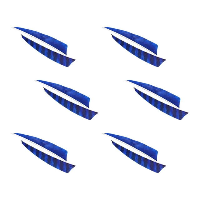 S SERENABLE 12Pcs Fletches Left and Right Wing Cosplay Feathers for Wood Arrows dark blue
