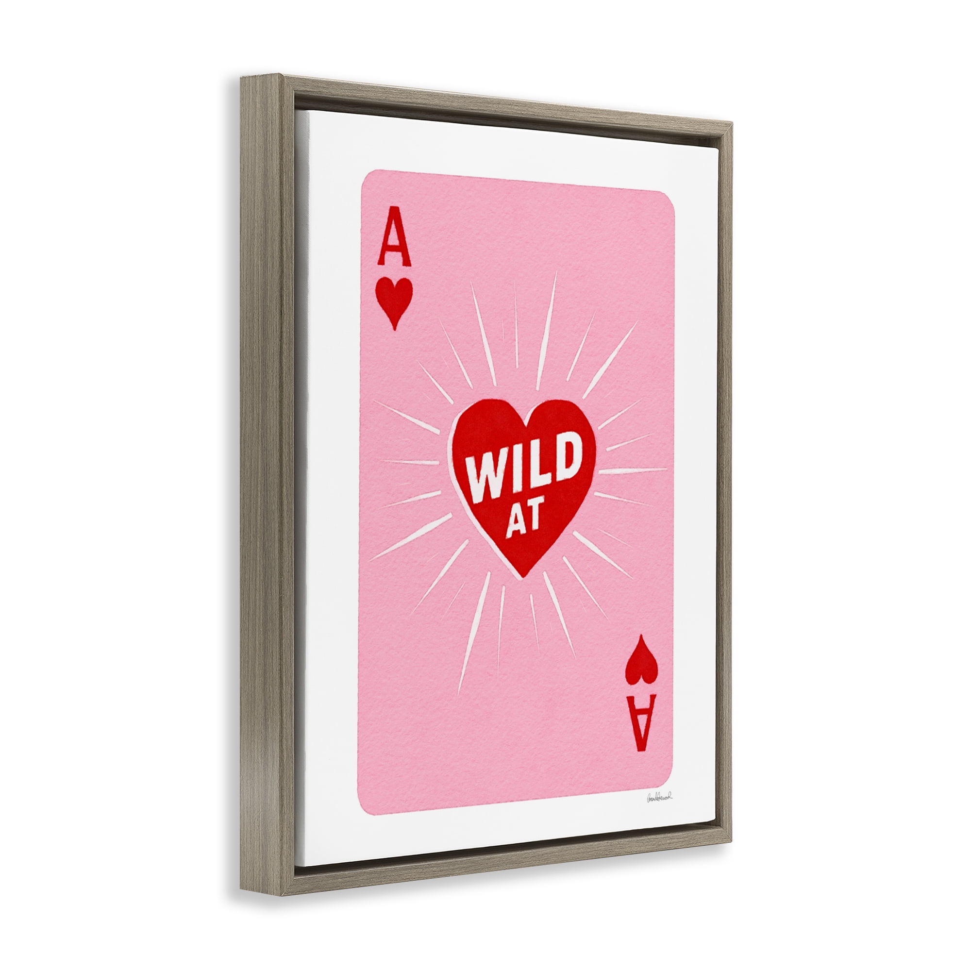 Wild At Heart Card Brown Framed Floater Canvas Wall Art, design by Amanda Greenwood
