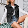 thumbnail image 5 of European And Retro Denim Slim Fit Washed Vest Jacket Casual For Women Teal Vest Natural Leather Vest Long Winter Coats for Women Womens Vest Long Coat Women Western Style Vests for Women Girls Winter, 5 of 8