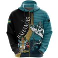 thumbnail image 3 of Sudadera con capucha y cremallera con la bandera de las Bahamas, emblema nacional de las Bahamas, estampado 3D, para hombre y mujer, sudaderas de gran tamaño, 3 of 5