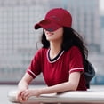 thumbnail image 4 of MKKAS High Power Solar Baseball Cap with Fan for Men Women 2 Fans Cooling Hat USB Rechargeable Sun Hat for Outdoor Work Sports Summer Sunshade Cap, Red, 4 of 4