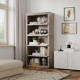 thumbnail image 3 of 5-Tier Bookcase 67'' Tall Wooden Office Bookshelf with Large Open Storage Shelves Modern Farmhouse Bookshelf for Living Room, 3 of 8