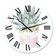 thumbnail image 2 of Designart 'Cactus And Succulent House Plants Ii' Farmhouse Wall Clock, 2 of 5