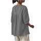 thumbnail image 4 of Mujeres 3/4 Manga Verano Tops Color Sólido Cuello Redondo Botón Cordón Blusa Casual para Diario, 4 of 7