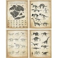 thumbnail image 3 of PixonSign&nbsp;Framed Wall Art, Retro Vintage Duotone Sepia Dinosaur Museum Skeletons Posters, Set of 4 Illustration Wall Decor Prints, Multicolor Contemporary Modern Wall Décor - 12"x16" Natural, 3 of 5