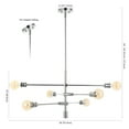 thumbnail image 3 of JONATHAN Y Ikon 36" 6-Light Modern Vintage Iron Arm-Adjustable LED Pendant, Chrome, 3 of 8