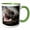 Green/White, variant on 3drose, Giant Galapagos Tortoise., 11oz Two-tone Yellow Mug