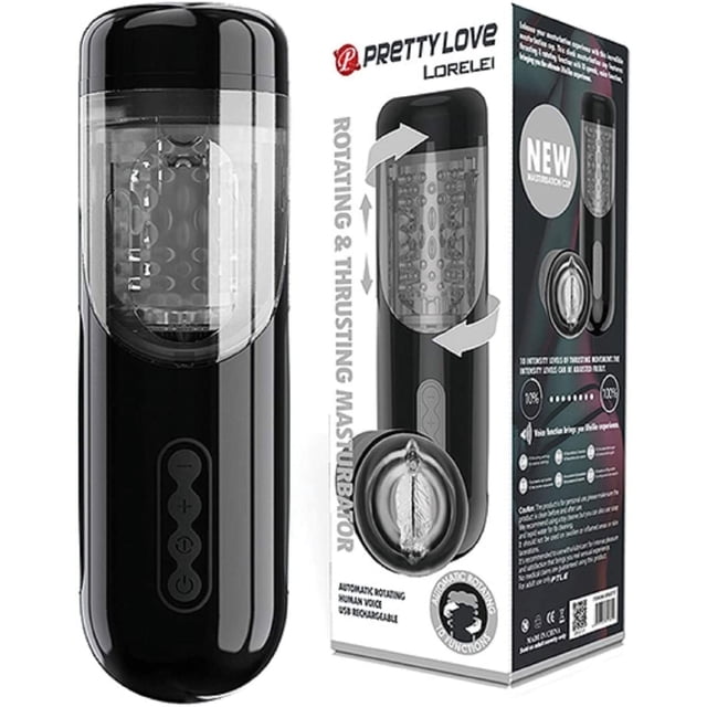 Totalmente impermeable Rotación automática Masturbador masculino Copa Mamada real Chupando Máquina sexual Coño de bolsillo Artículos para adultos Juguetes sexuales Hombres, Sensación de vibración de 3
