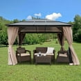 thumbnail image 3 of Outsunny Solarium Style Hardtop Gazebo, 10' x 12', with Curtains, 3 of 4
