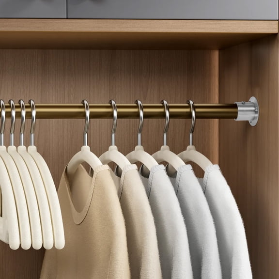 WHAMVOX Stainless Steel Clothes Rod Holder, Round Closet Pole Bracket, Wall Mount Pipe Flange Socket for Wardrobe, Shelf, Shower Curtain Rod