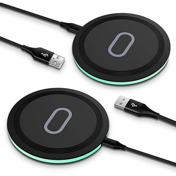 Samsung Fast Wireless Charger Pad, 2 Pack 15W Wireless Charging Pad Fast Charging Station for Samsung Galaxy S24 S25 S23 FE S23 S22 S21 Note 20,iPhone 16 15 14 13 Pro Max,Google Pixel 9 8a 8Pro 7a 7
