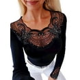 thumbnail image 3 of FASHIONWT Women Casual Long Sleeve Slim Fit Tunic Top Base Stretchy T-Shirt, 3 of 6