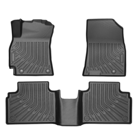 Ikon Motorsports 3D TPE Floor Mats, Compatible with 2025-2026 Kia K4, All Season Waterproof Non-Slip Floor Liners, Front & 2nd Row Full Set Interior Accessories, Black