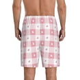 thumbnail image 2 of Balery Plaid Heart Men's Cotton Knit Pajama Shorts Waistband & Pockets,Short Pajama Pants-Small, 2 of 8