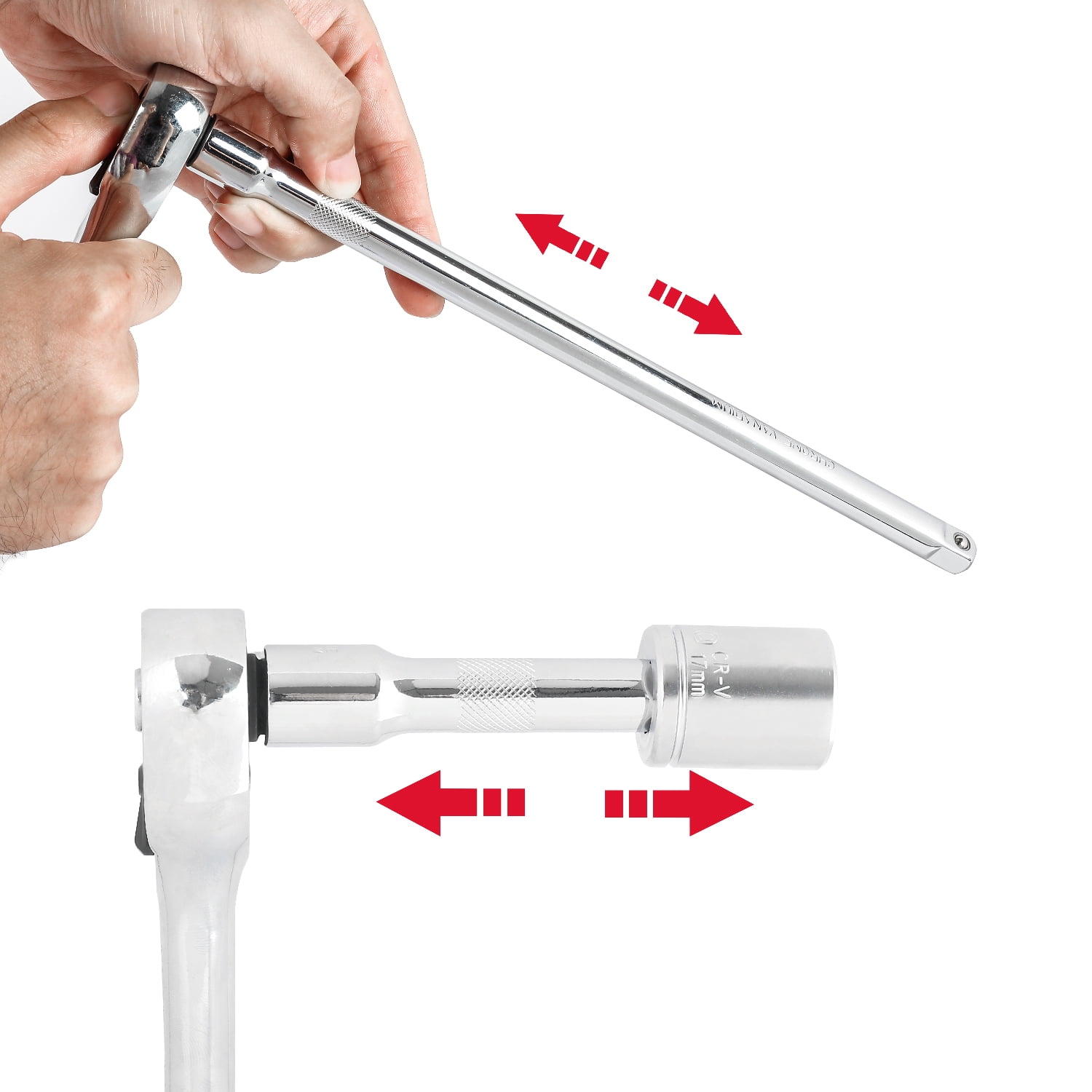 Hyper Tough 3-Piece 3/8-inch Drive Wobble Extension Bar Set