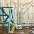 thumbnail image 3 of CIMAXIC easter 2PCS Easter Burlap Pennant Flags Banners Rabbit Wave Point Banners Garland for Easter Party Decorations (White + Pink),118.11"X6.69"X0.04", 3 of 5