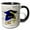 Black/White, variant on 3drose, Image of Blue 2019 Cap with Yellow Tassel and Diploma, 11oz Two-tone Green Mug