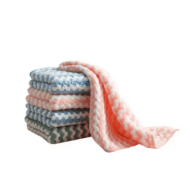 AUQ 10Pcs Kitchen Towels,Thick Bamboo Fiber Dish Rags for Washing Dishes,Coral Fleece Dish Towels for Kitchen